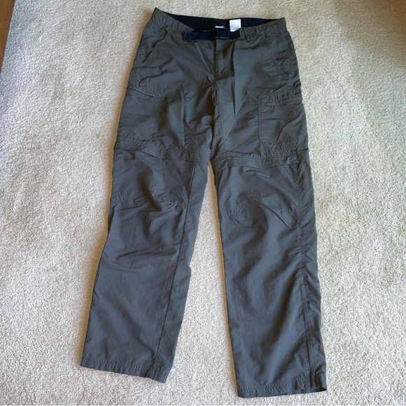 Eddie Bauer Cargo Pants Mens 34x32 Green Convertible Hiking Travel Outdoor - Picture 1 of 12